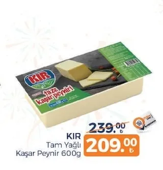 Kir Tam Yağlı Kaşar Peynir 600G