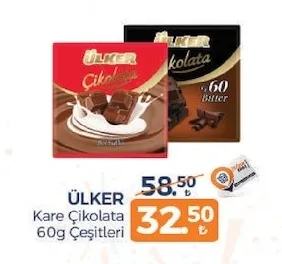 Ülker Kare Çikolata 60G Çeşitleri