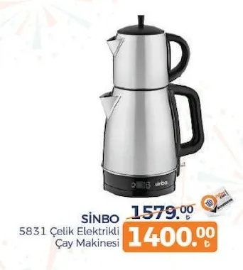 Si̇Nbo 5831 Çelik Elektrikli Çay Makinesi