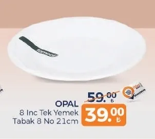 Opal 8 Inc Tek Yemek Tabak 8 No 21Cm