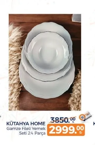 Kütahya Home Gamze Fileli Yemek Seti 24 Parça