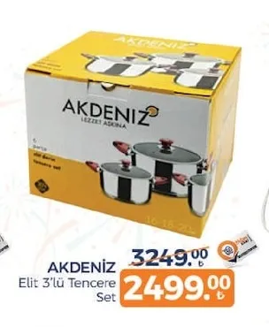 Akdeni̇Z Elit 3'Lü Tencere Set