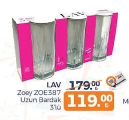 Lav Zoey Zoe387 Uzun Bardak 3'Lü