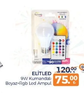 Elitled 9W Kumandalı Beyaz+Rgb Led Ampul