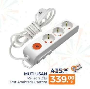 Mutlusan Ri-Tech 3'Lü 3Mt Anahtarlı Uzatma