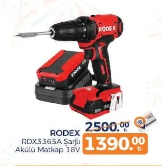 Rodex Rdx3365A Şarjlı Akülü Matkap 18V