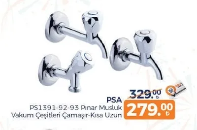 Psa Ps1391-92-93 Pınar Musluk Vakum Çeşitleri Çamaşır-Kısa Uzun