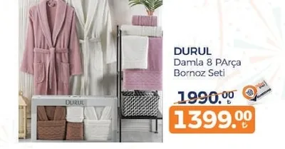 Durul Damla 8 Parça Bornoz Seti