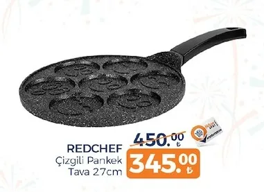 Redchef Çizgili Pankek Tava 27Cm