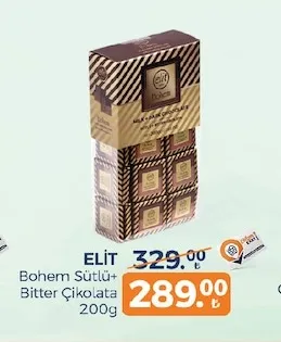 Elit Bohem Sütlü+ Bitter Çikolata 200G