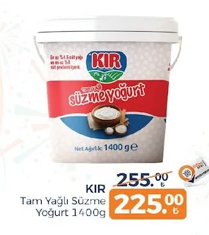 Kir Tam Yağlı Süzme Yoğurt 1400G