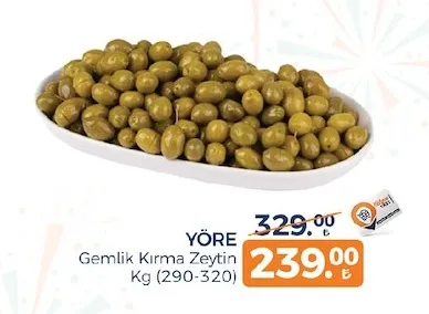 Yöre Gemlik Kırma Zeytin Kg (290-320)
