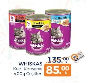 Whiskas Kedi Konserve 400G Çeşitleri