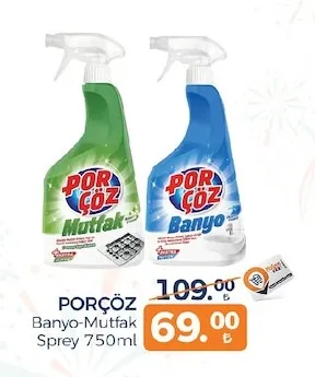 Porçöz Banyo-Mutfak Sprey 750Ml