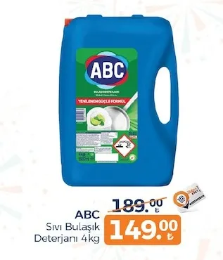Abc Sıvı Bulaşık Deterjanı 4Kg