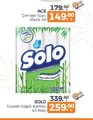 Solo Tuvalet Kağıdı Bambu 40 Rulo