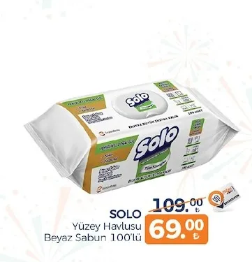 Solo Yüzey Havlusu Beyaz Sabun 100'Lü