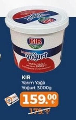 Kir Yarım Yağlı Yoğurt 3000G