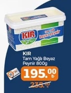 Kir Tam Yağlı Beyaz Peynir 800G