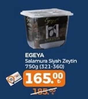 Egeya Salamura Siyah Zeytin 750G (321-360)