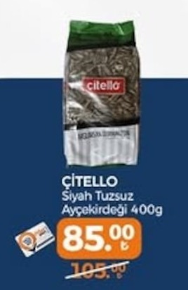 Citello Siyah Tuzsuz Ayçekirdeği 400G