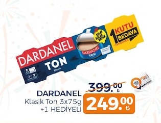 Dardanel Klasik Ton 3X75G +1 Hediyeli