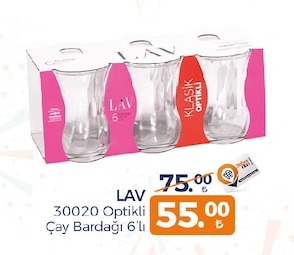 Lav 30020 Optikli Çay Bardağı 6'Lı