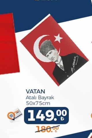 Vatan Atalı Bayrak 50X75Cm