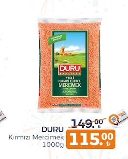 Duru Kırmızı Mercimek 1000G