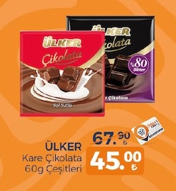 Ülker Kare Çikolata 60G Çeşitleri