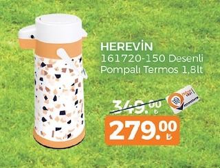 Herevin 161720-150 Desenli Pompalı Termos 1,8Lt