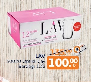 Lav 30020 Optikli Çay Bardağı 12'Li