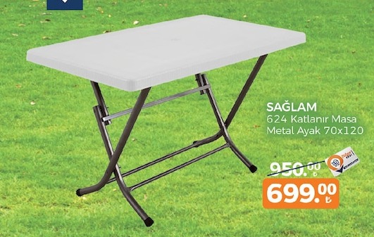 Sağlam 624 Katlanır Masa Metal Ayak 70X120