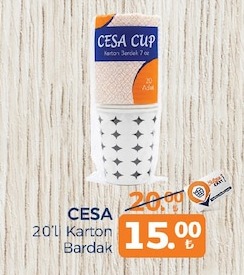 Cesa 20'Li Karton Bardak