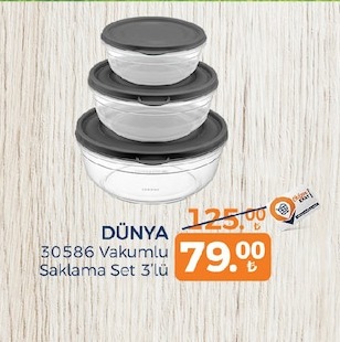 Dunya 30586 Vakumlu Saklama Set 3'Lü