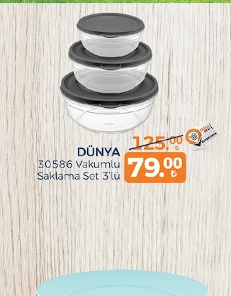 Dunya 30586 Vakumlu Saklama Set 3'Lü