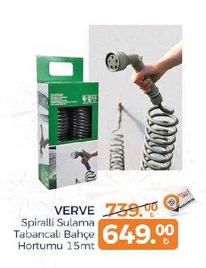 Verve Spiralli Sulama Tabancalı Bahçe Hortumu 15Mt