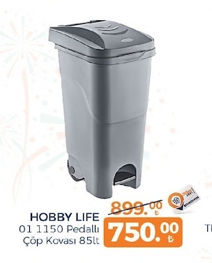 Hobby Life 01 1150 Pedallı Çöp Kovası 85Lt