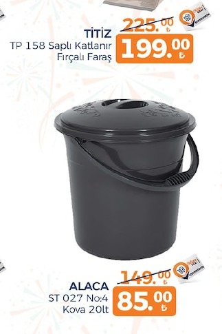 Titiz Tp 158 Saplı Katlanır Fırçalı Faraş