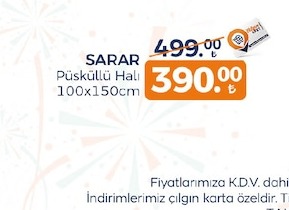 Sarar Püsküllü Halı 100X150Cm