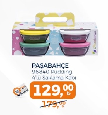 Paşabahçe 96840 Pudding 4'Lü Saklama Kabı