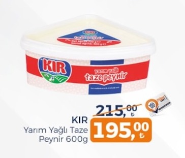 Kir Yarim Yagli Taze Peynir 600G