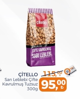 Citello Sarı Leblebi Çifte Kavrulmuş Tuzsuz 300G