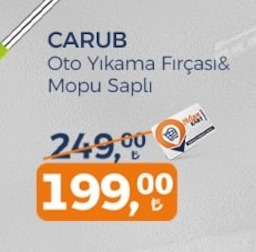 Carub Oto Yıkama Fırçası & Mopu Saplı
