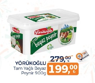 Yörükoğlu Tam Yağlı Beyaz Peynir 900G