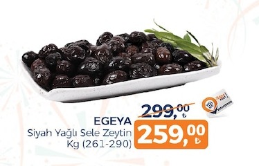 Egeya Siyah Yağlı Sele Zeytin Kg (261-290) 259.00