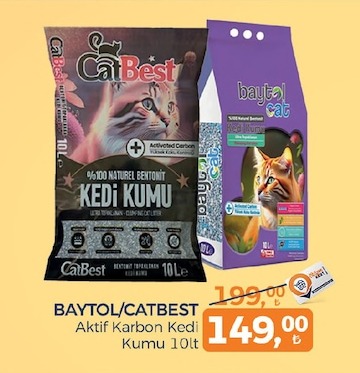 Baytol/Catbest Aktif Karbon Kedi Kumu 10Lt