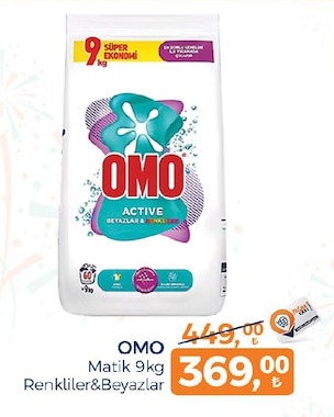 Omo Active Matik 9Kg Renkliler & Beyazlar