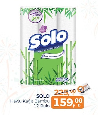 Solo Havlu Kağıt Bambu 12 Rulo