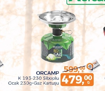 Orcamp K 193-230 Siboplu Ocak 230G+Gaz Kartuşu